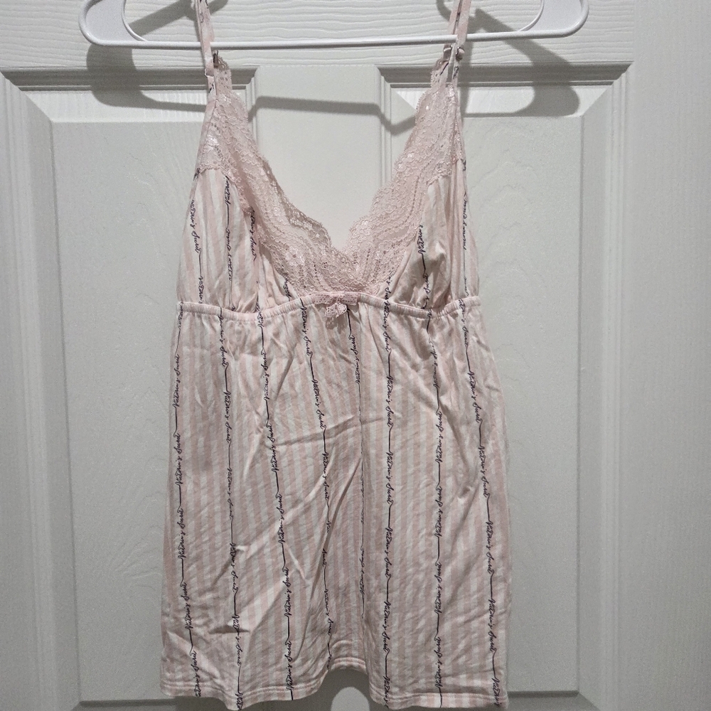Victoria's Secret Babydoll Sleep Camisole Monogrammed Lace Size Medium